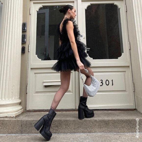 $299 TRENDING Steve Madden Cobra Double Platform Chunky Heel Ankle Bootie - Picture 2 of 10